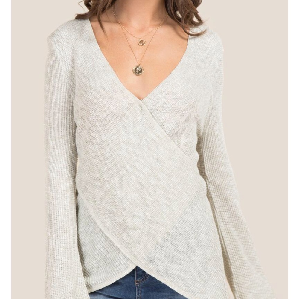 NWT francescas Regina long sleeve wrap top s